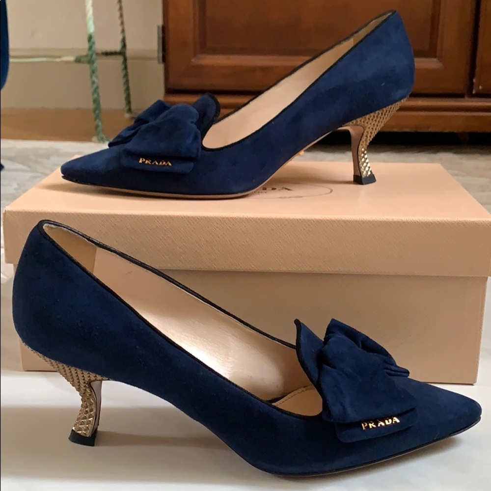 Prada Suede Pumps with Bow